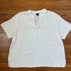 Eileen fisher white short sleeve shirt, 2X, light weight
